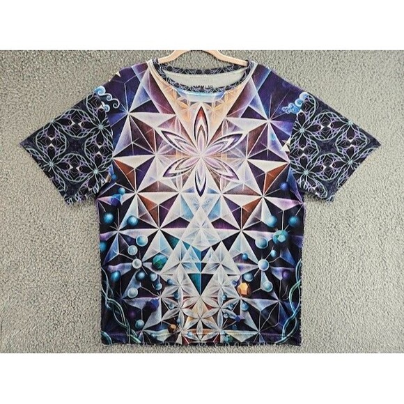 Vision Lab Shirt Art Tee Mens Large STRETCH AOP Krystleyez Psychedelic VERY RARE - Picture 1 of 4